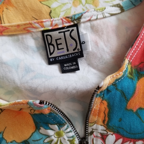 Vintage Retro Bets Vibrant Floral Dress - Picture 6 of 7